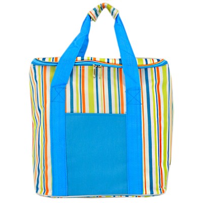 SW180608-MULTI COLOR STRIPES INSULATED BAG W/ZIPPER